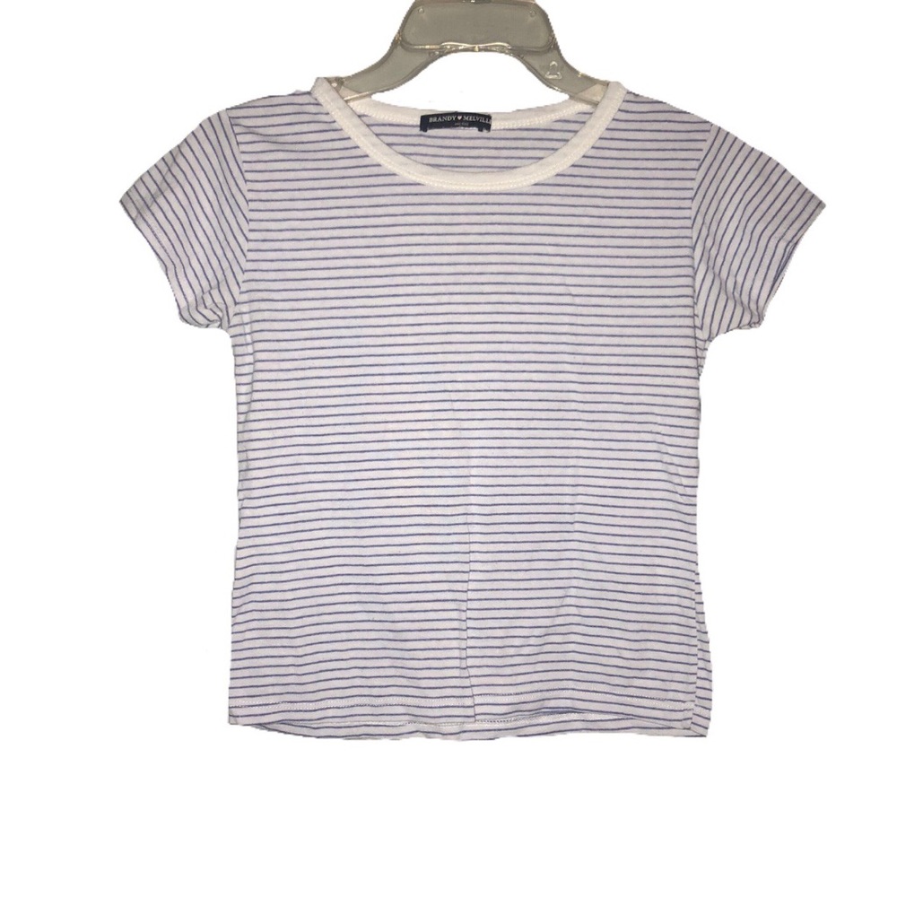 Brandy Melville blue and white striped top